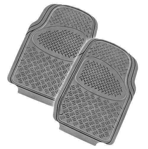 VELOCITY 2-Piece Rubber Car Mat - Grey
