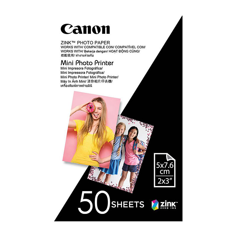 Canon Zink Mini Photo Paper for Inspic (50 Sheets, 2x3 Inches)