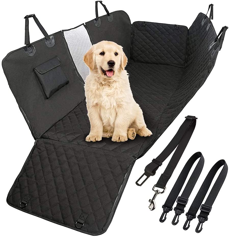 Waterproof Dog Seat Cover with View Mesh & Antislip for Trucks, Cars and SUV