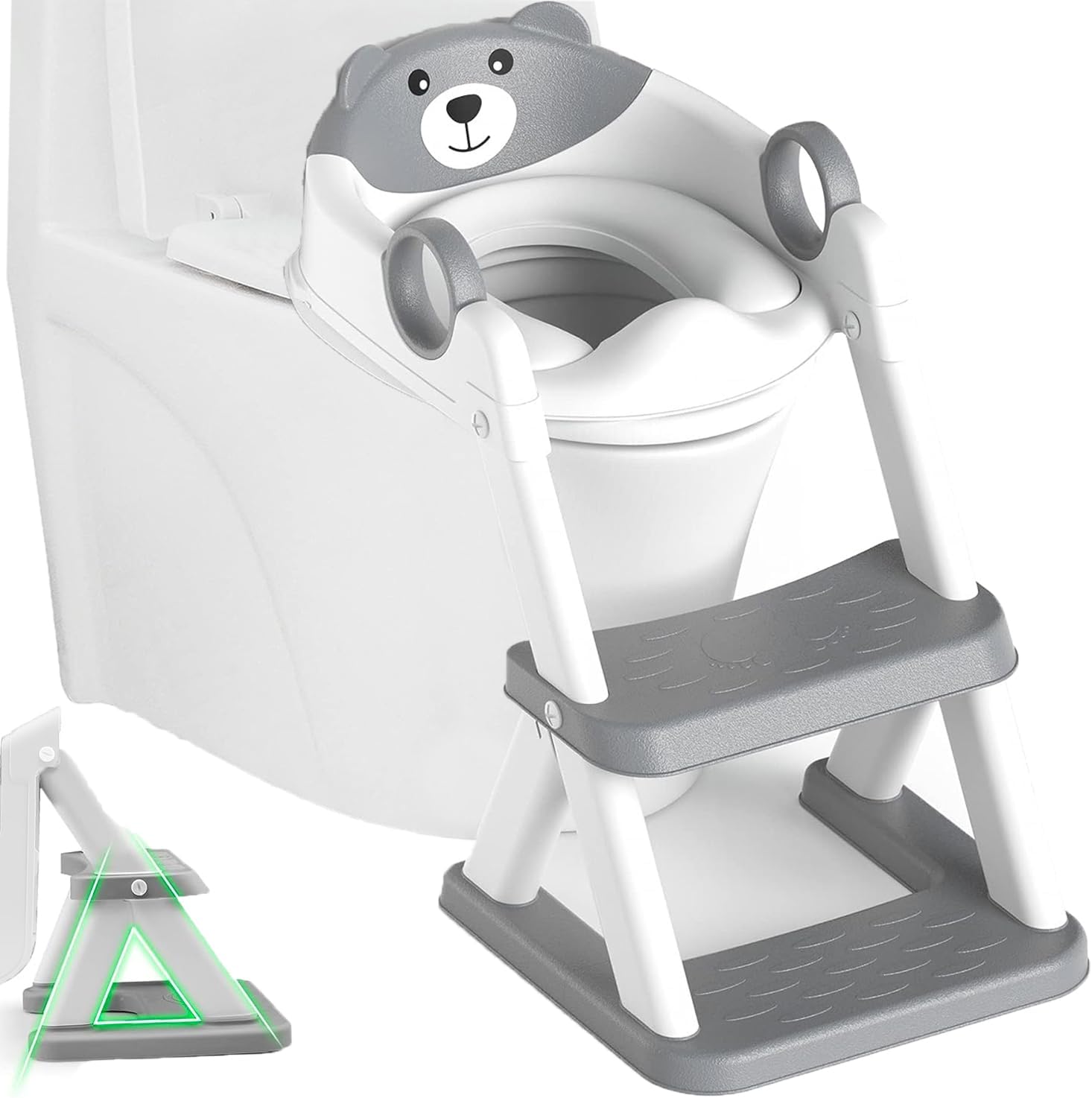 Kids Potty Training Seat Ladder - Grey