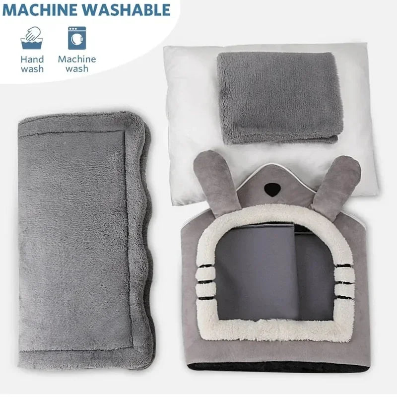 Soft Indoor Dog House and Bed Washable Grey - Image 3