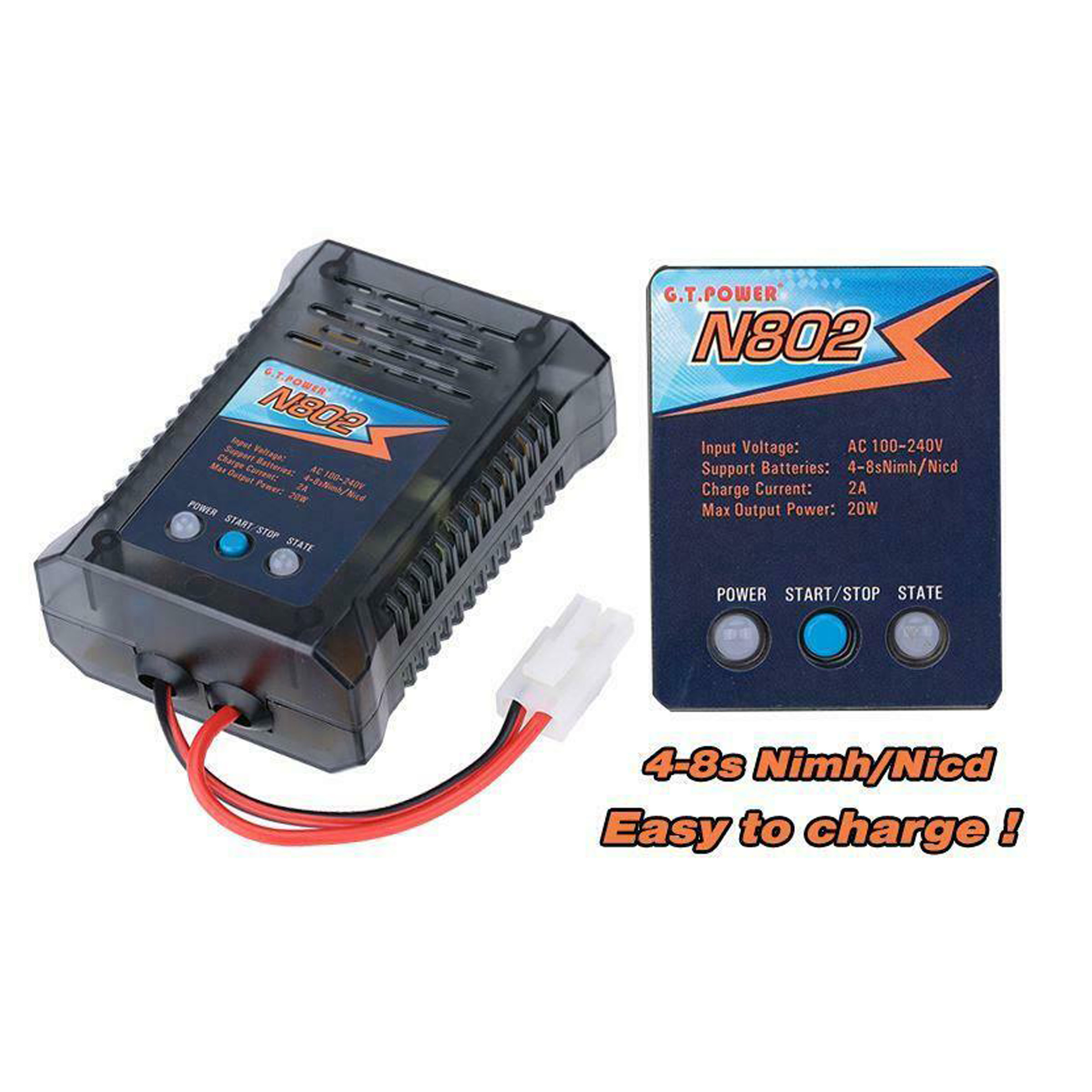 GT Power N802 NiMH NiCd Quick AC Battery Charger for RC Hobby