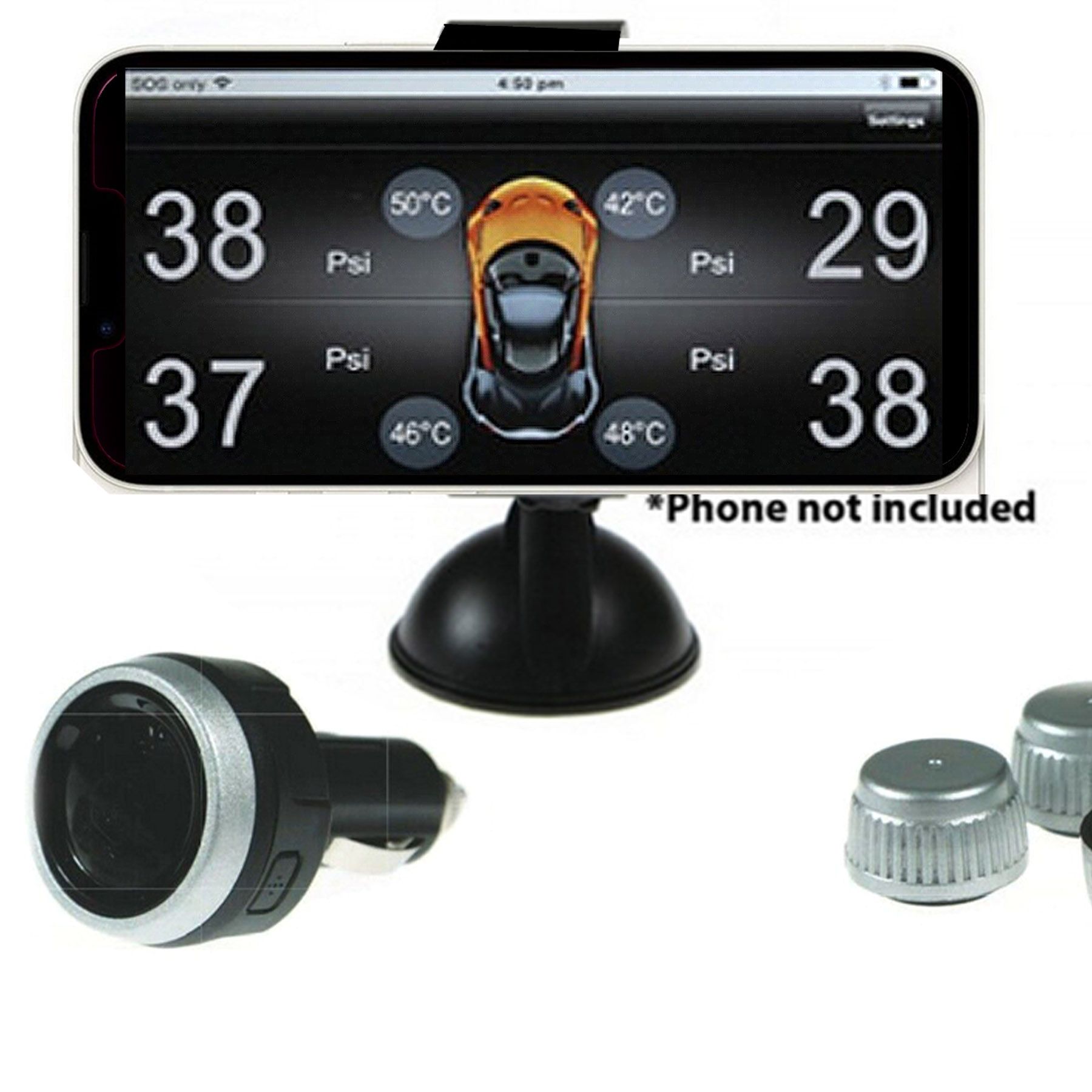 Gator DIY Bluetooth Wireless Car Tyre Pressure Monitoring System iOS - Image 3