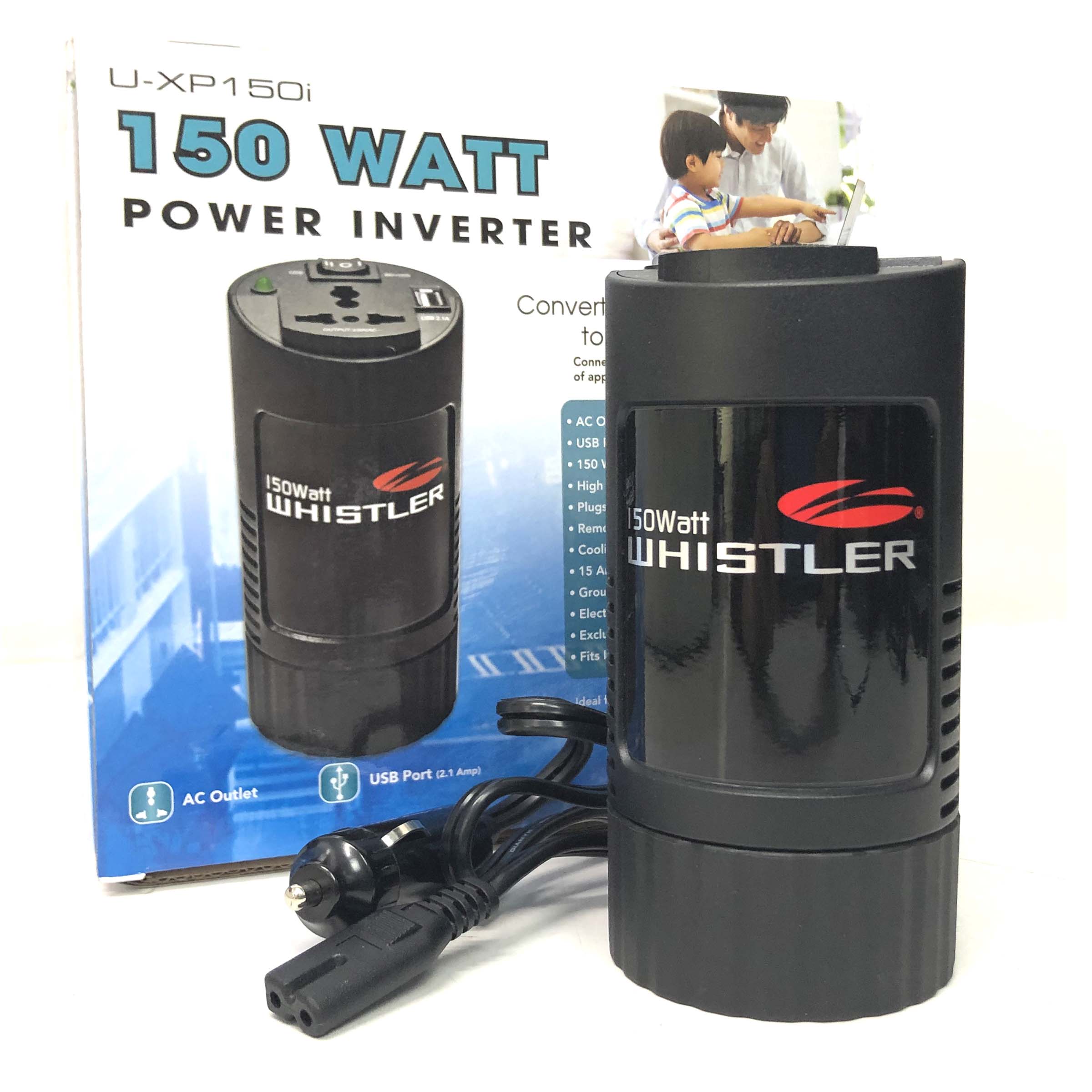 Compact 150W Car Power Inverter 12v to 240v AC DC Cup Holder