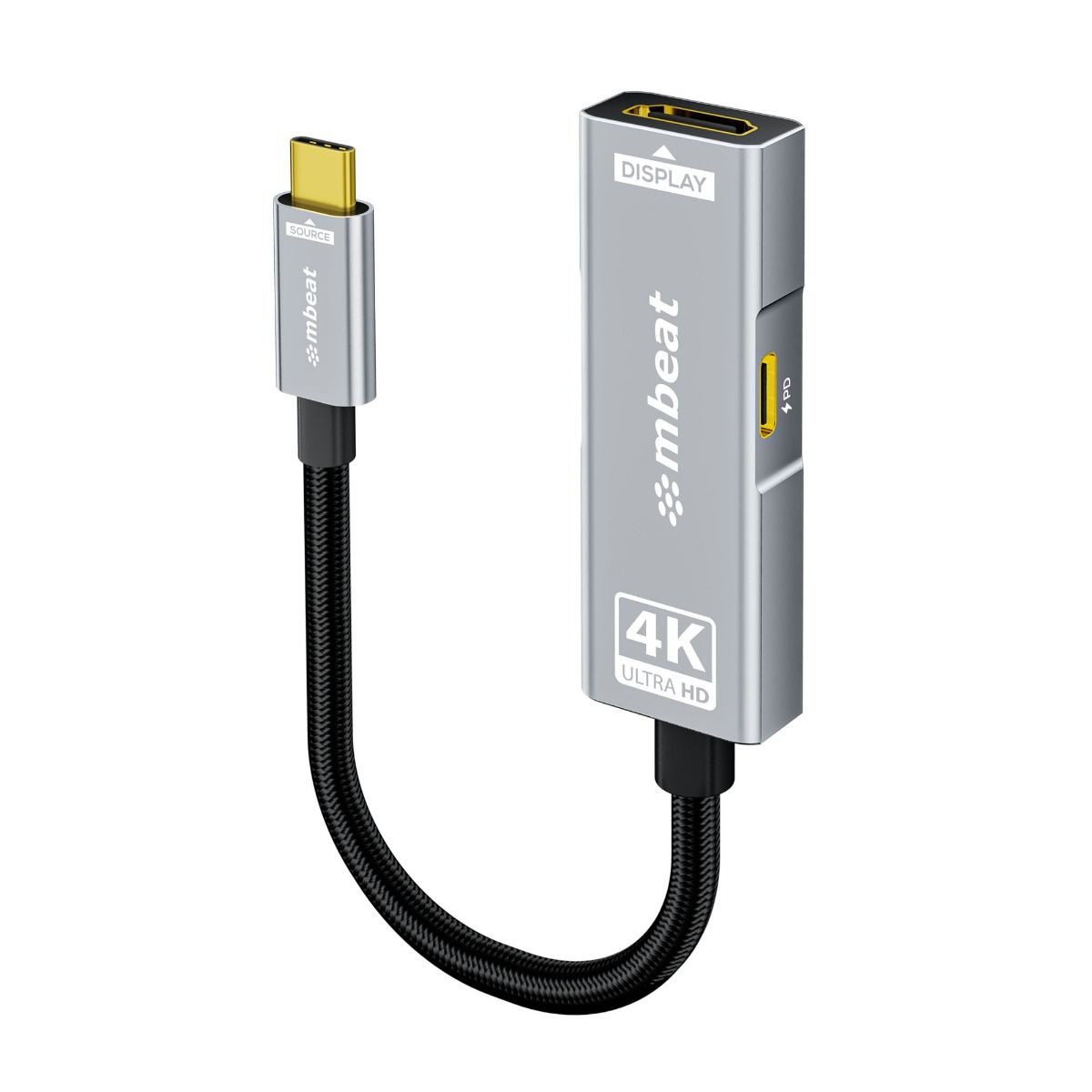 mbeat Tough Link USB-C to HDMI Adapter with 100W PD in Space Grey