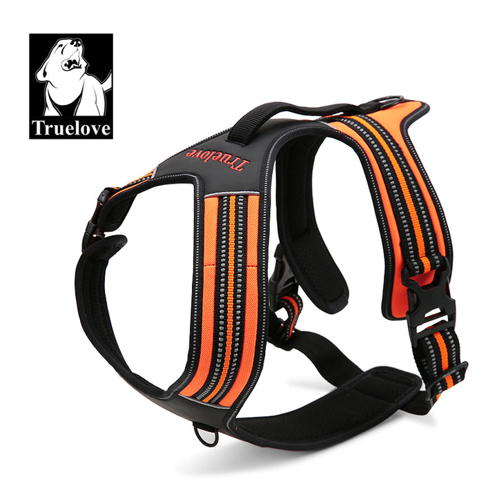 Reflective Heavy-Duty Dog Harness Orange Extra Large
