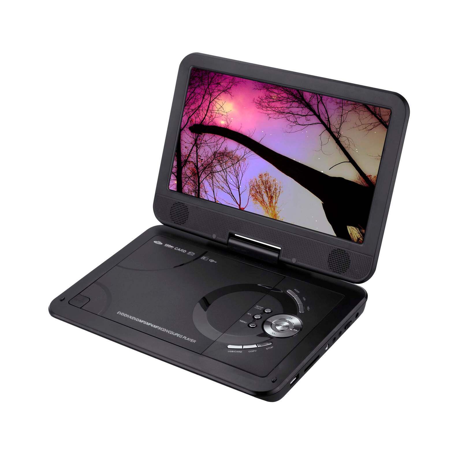 10.1 Inch Portable DVD Player (270° Swivel Screen, Rechargeable)