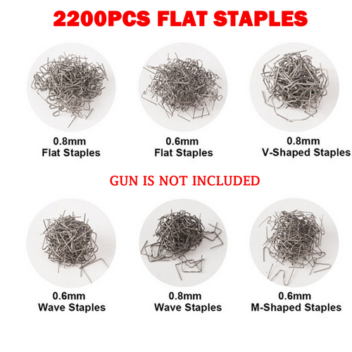 2200-Piece Plastic Welder Hot Staple Bumper Repair Kit