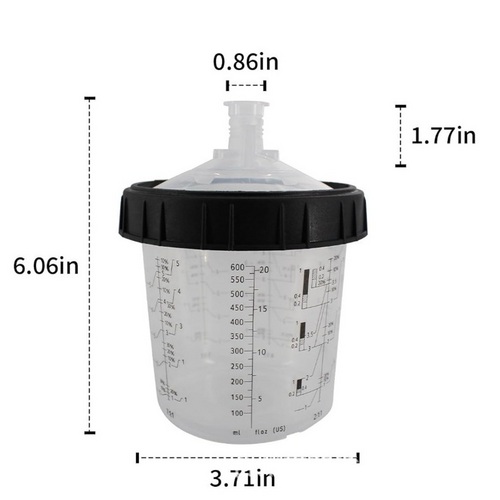 50-Set Paint Spray Gun Cup Lids & Liners Kit (600ml) - Image 3