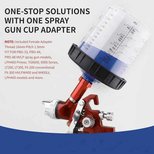 50-Set Paint Spray Gun Cup Lids & Liners Kit (600ml) - Image 7