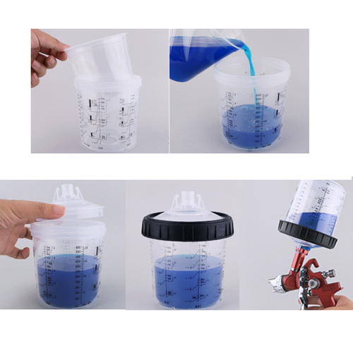 50-Set Paint Spray Gun Cup Lids & Liners Kit (600ml) - Image 8
