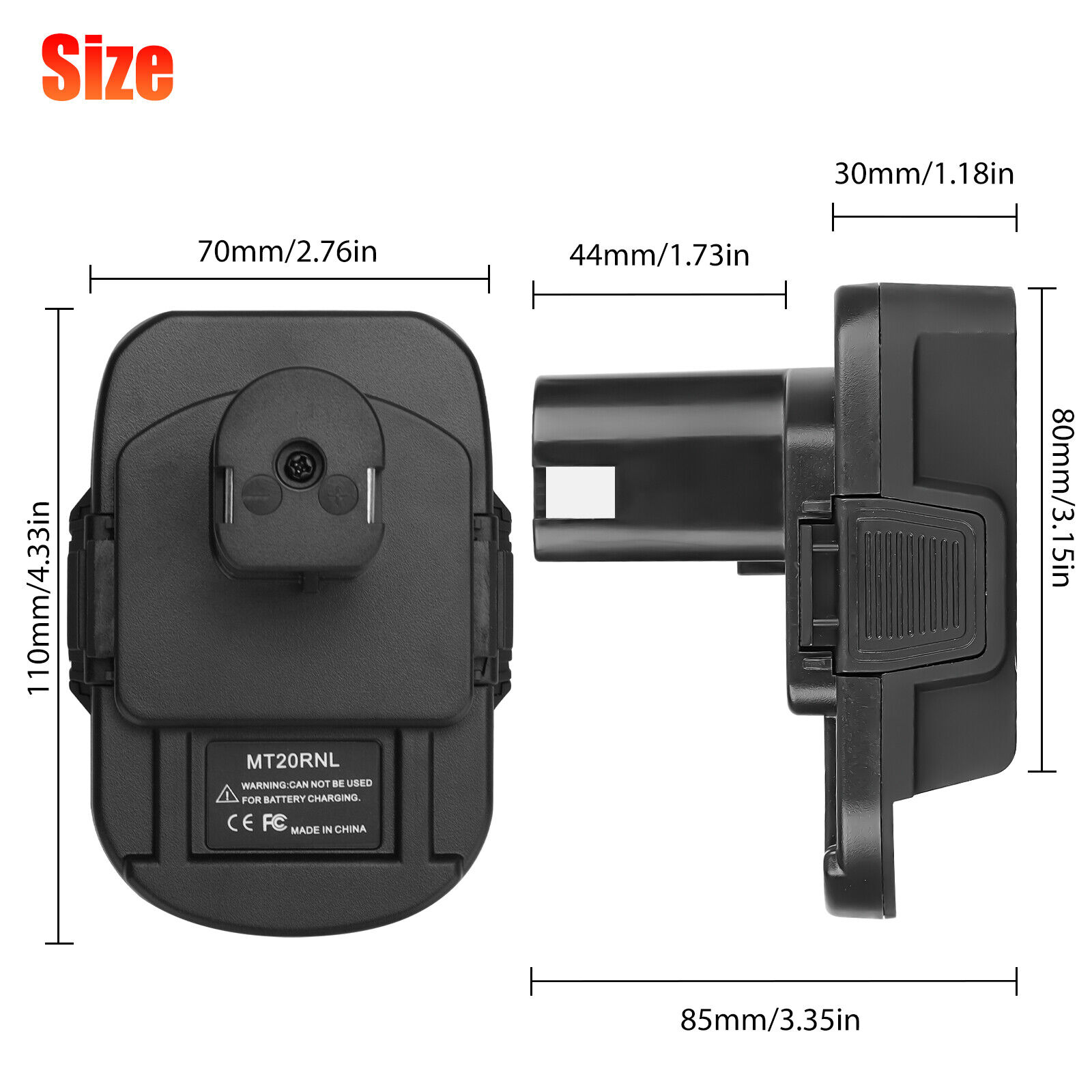 Battery Adapter MT20RNL for Makita Li-ion Batteries to Ryobi 18V Tools - Image 3