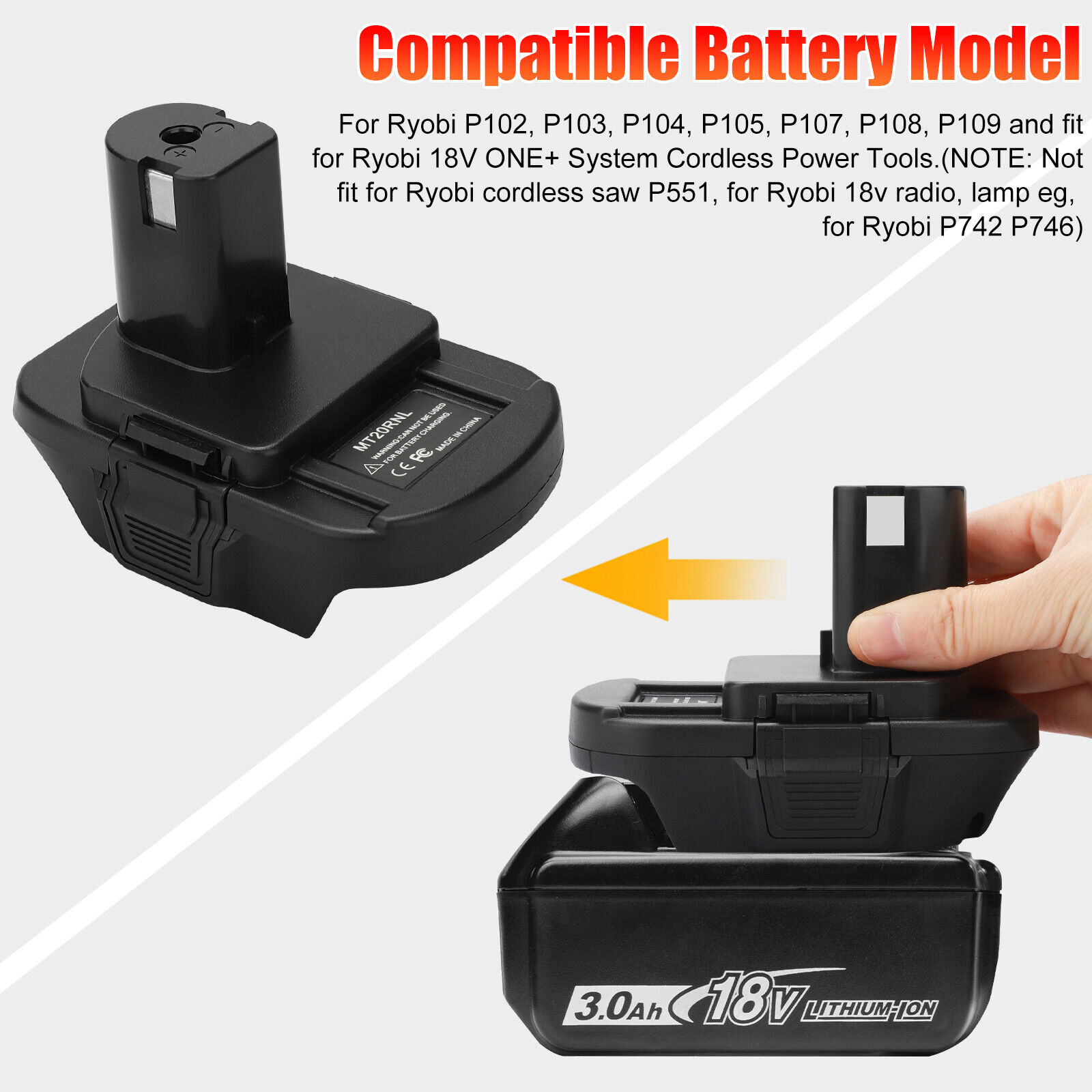 Battery Adapter MT20RNL for Makita Li-ion Batteries to Ryobi 18V Tools - Image 6