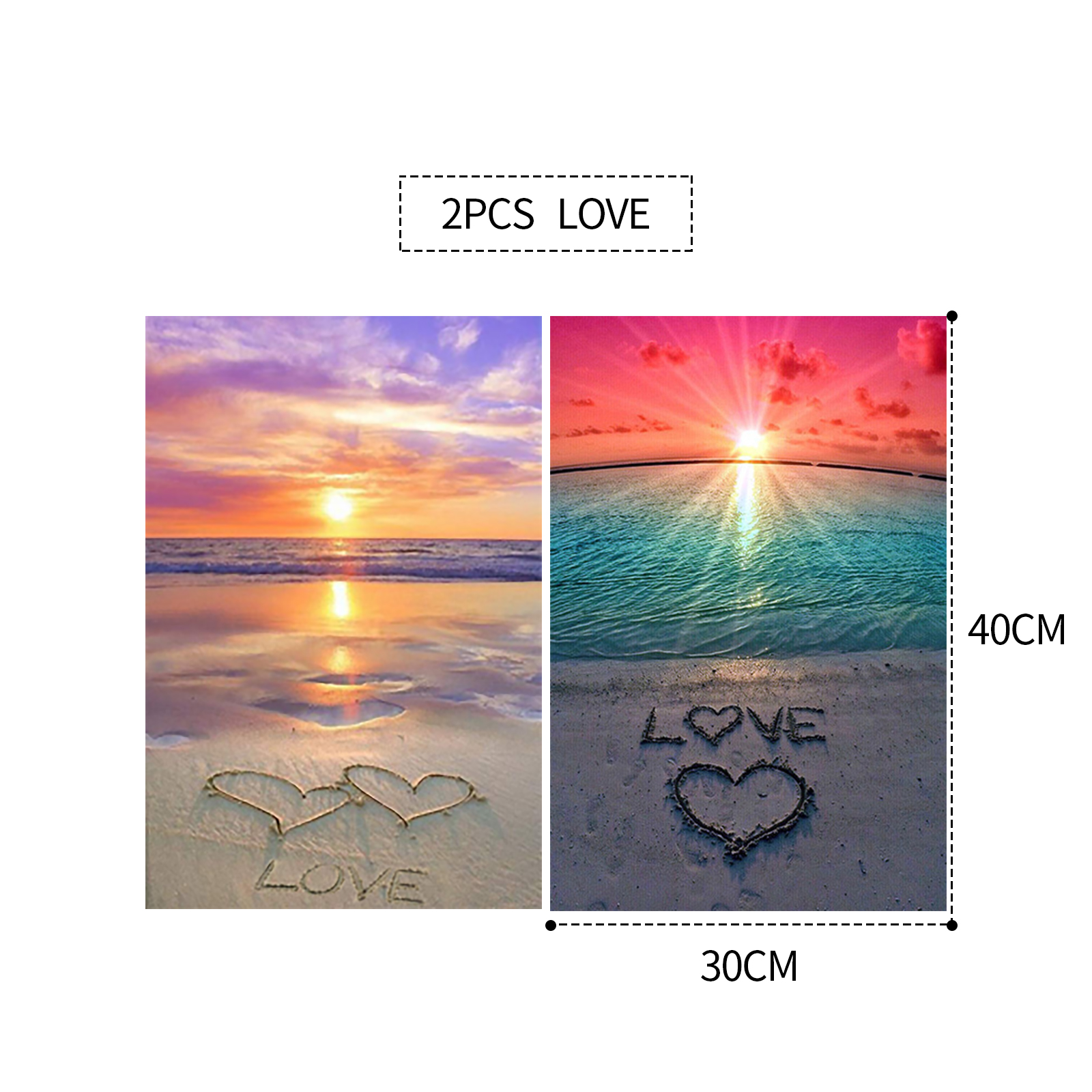2PCS 5D Diamond Painting Kits Diamond Glue Art Kit Paint for Adults Kids DIY Gift 40x30cm - Image 2