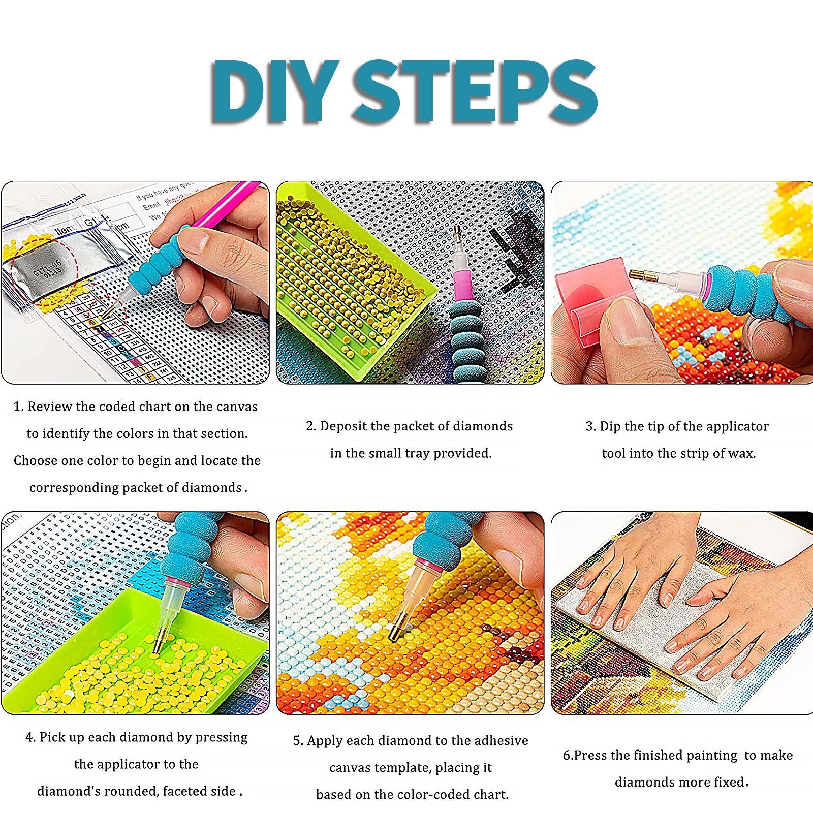 2PCS 5D Diamond Painting Kits Diamond Glue Art Kit Paint for Adults Kids DIY Gift 40x30cm - Image 3