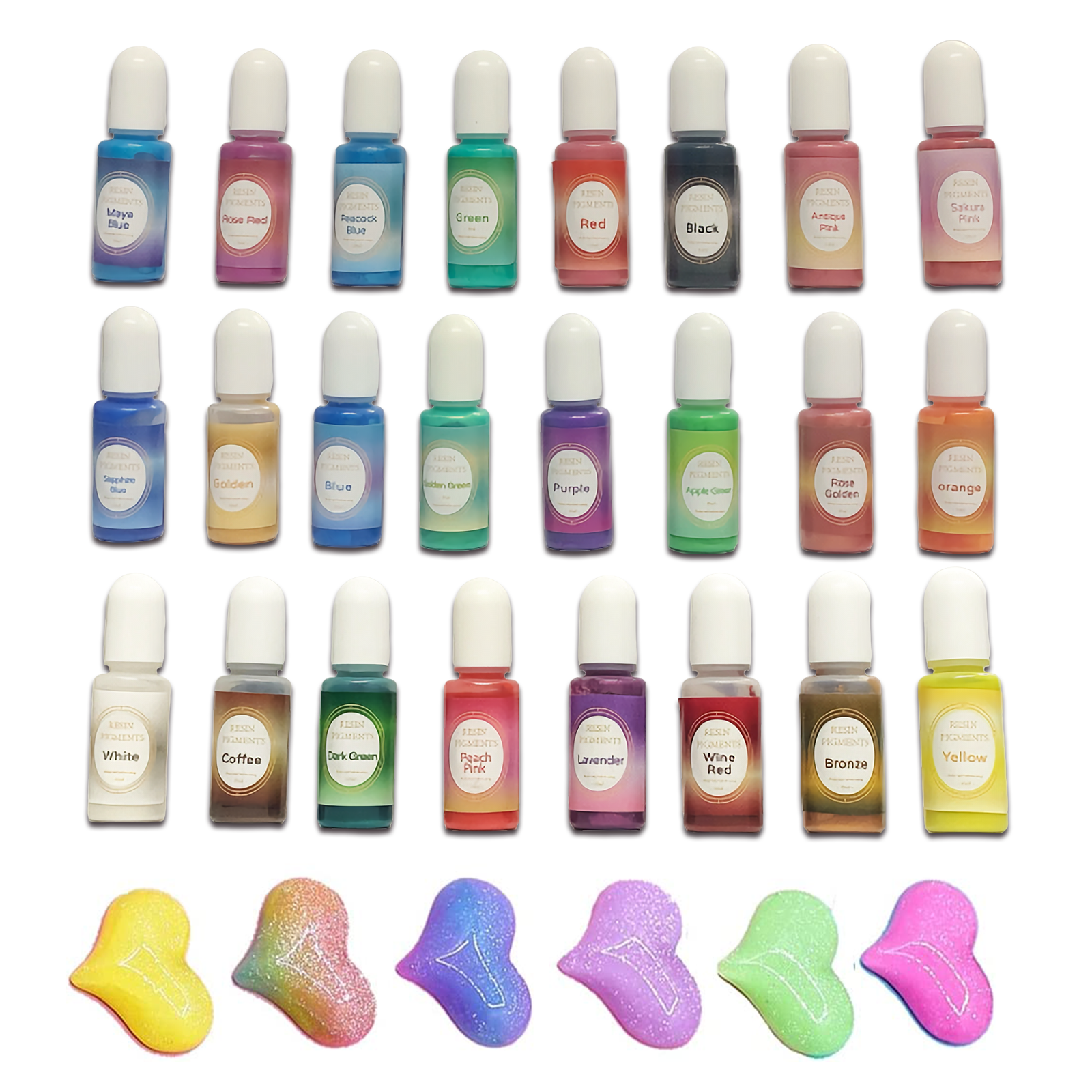 24PcS Resin Liquid Pigment Colorant Pearl Coloring Dye Epoxy Resin Colorant DIY - Image 2