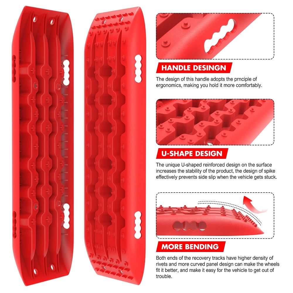 X-BULL 5T Hitch Receiver with 2-Piece Recovery Tracks Red - Image 3