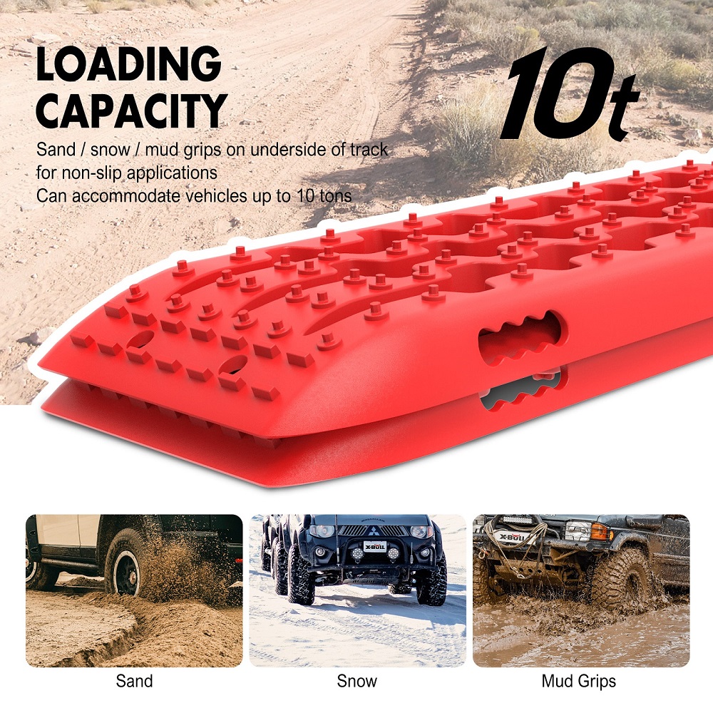 X-BULL 5T Hitch Receiver with 2-Piece Recovery Tracks Red - Image 8