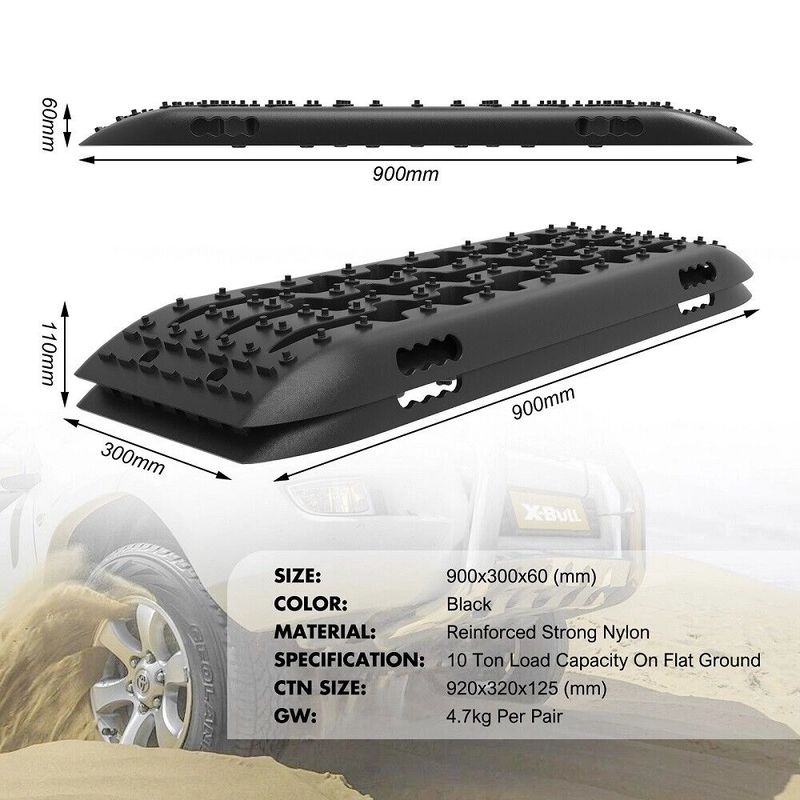 X-BULL Gen 2.0 10T 2-Pair Recovery Tracks with Pins Black - Image 4