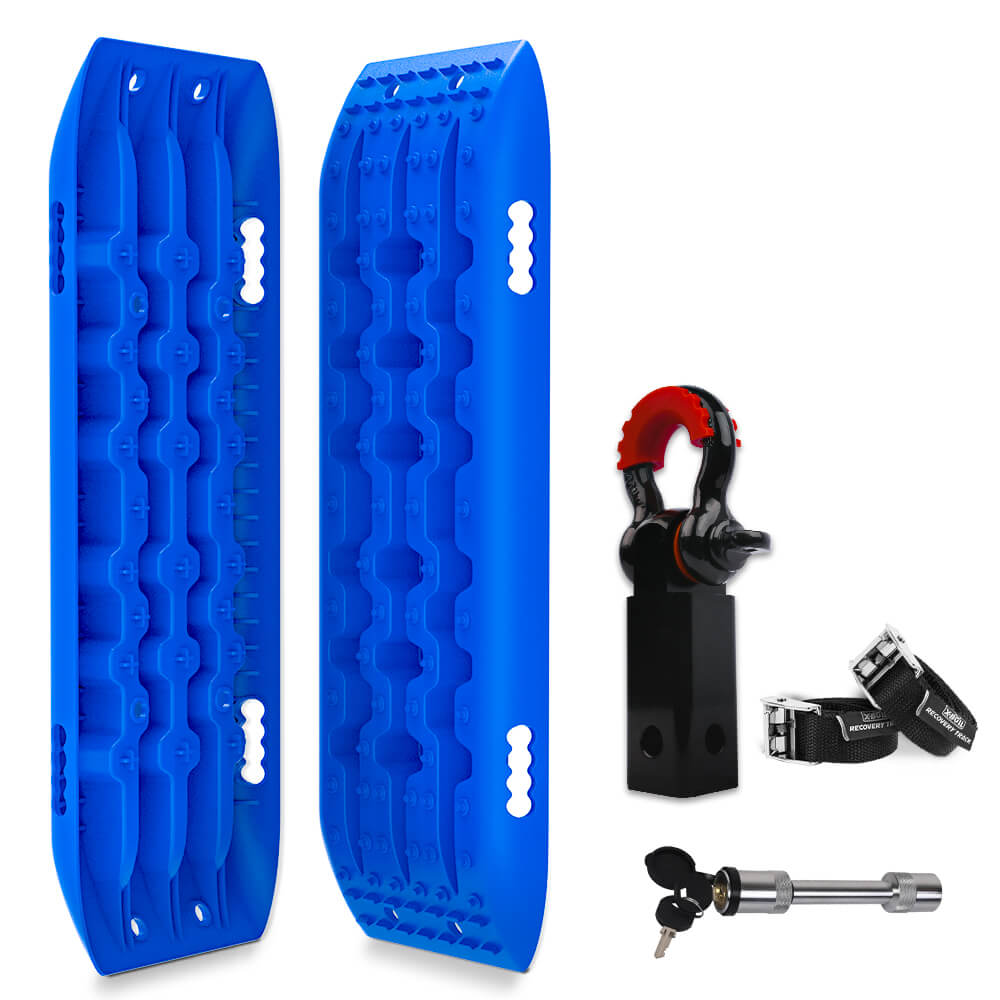 X-BULL 5T Hitch Receiver with 2-Piece Recovery Tracks Blue