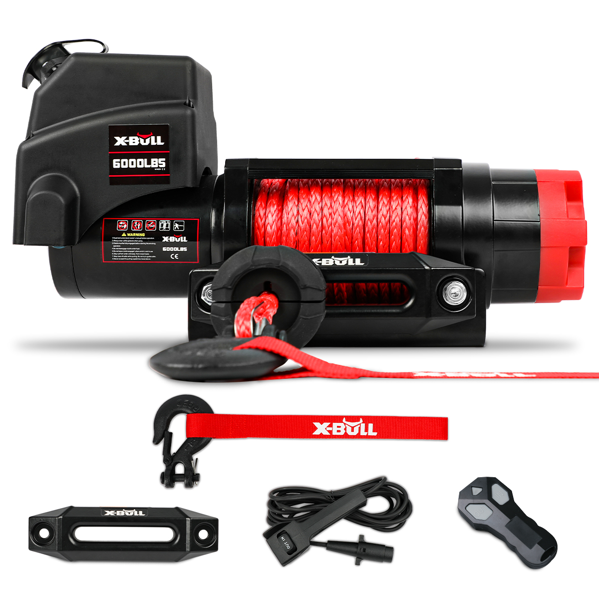 X-BULL 6000LBS 12V Electric Winch with Synthetic Rope and Wireless Remote