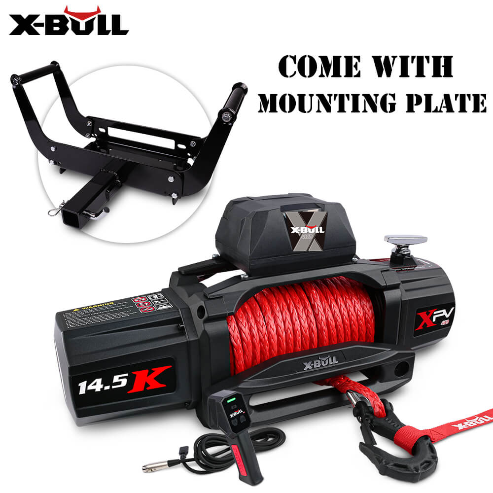 X-BULL 12V 14500LBS Electric 4x4 Winch with Mounting Plate