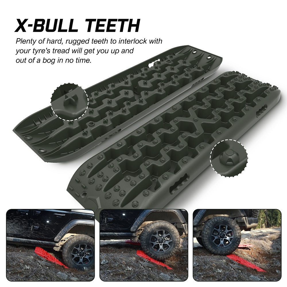X-BULL Gen 3.0 Olive 10T Recovery Tracks Kit with Bag and Pins - Image 7