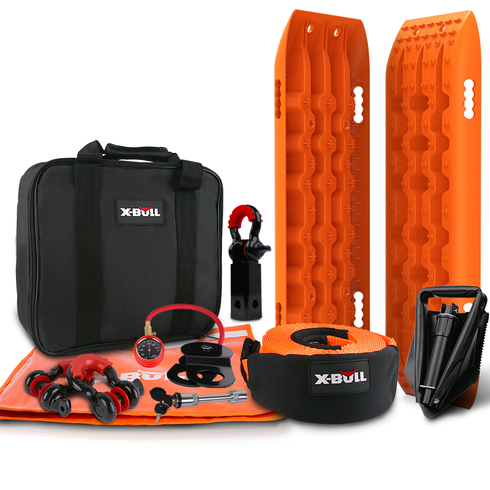 X-BULL Off-Road 4WD Winch Recovery Kit with Tracks and Snatch Strap