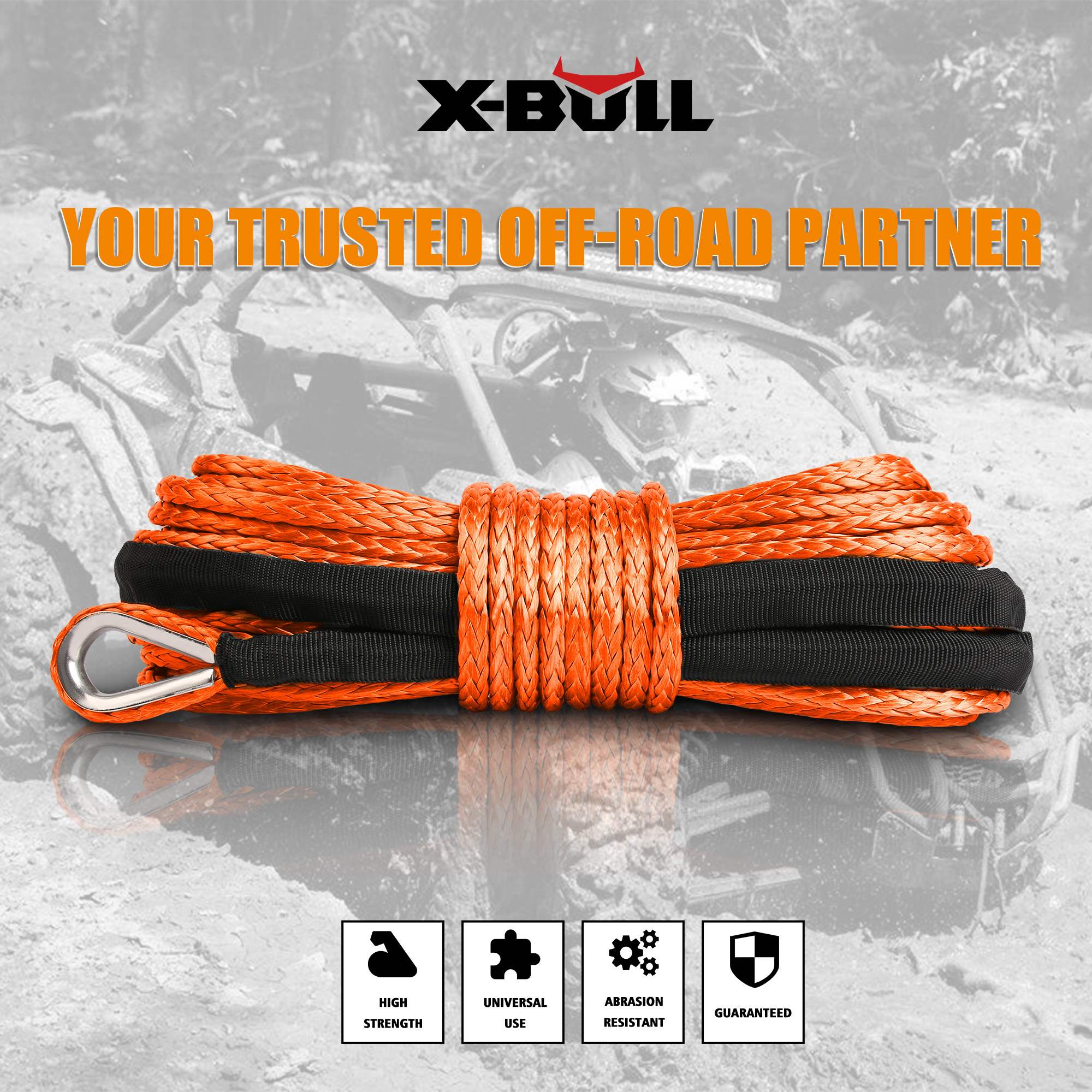 X-BULL 5.5mm x 13m Dyneema Synthetic Winch Rope