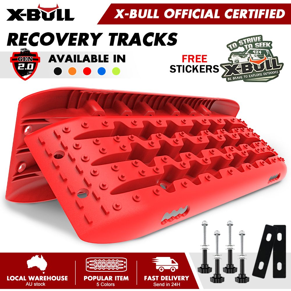 X-BULL Gen 2.0 Red Recovery Tracks with 4 Mounting Pins