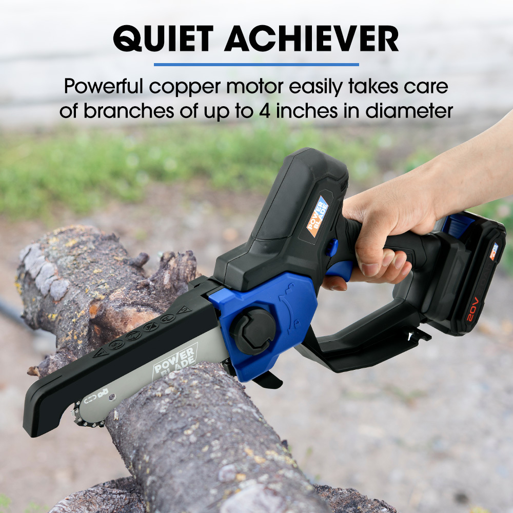 Powerblade SW6 20V Cordless Mini Chainsaw Kit with Battery - Image 3