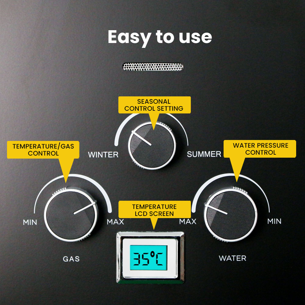 Thermomate Portable Gas Outdoor Camping Hot Water Heater System - Black - Image 4
