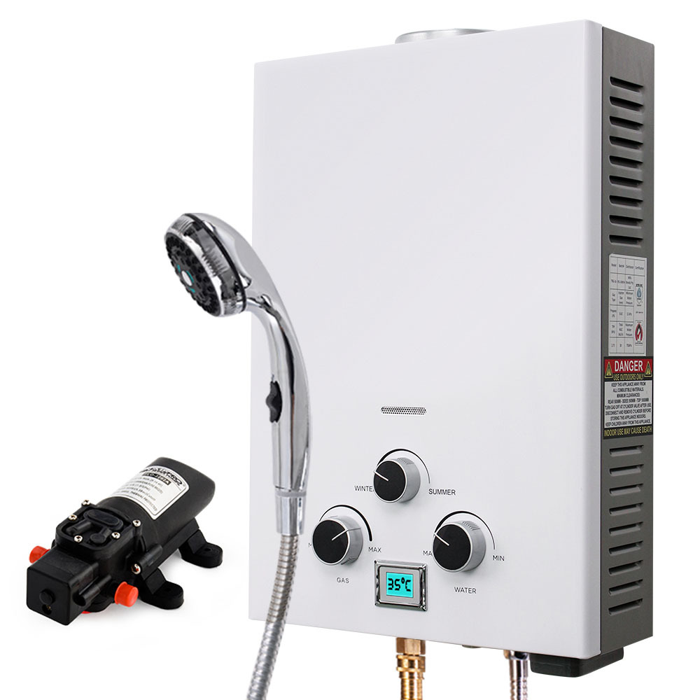 Thermomate Portable Gas Outdoor Camping Hot Water Heater System - White
