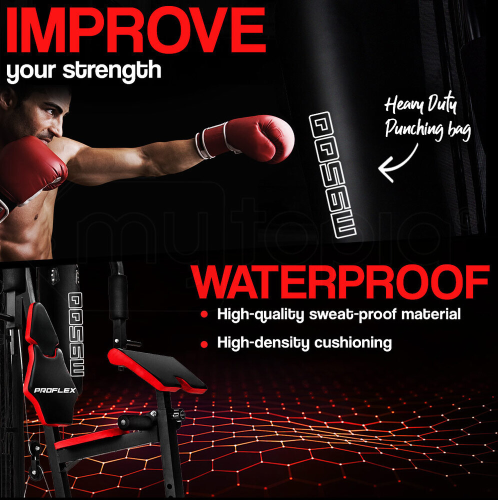 PROFLEX Home Gym Exercise Machine Fitness Equipment Weight Bench Press Set 148lbs - Image 3