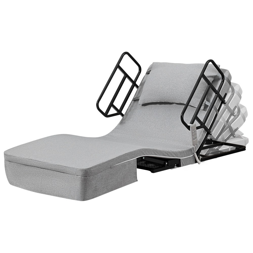 Equipmed Electric Adjustable Bed Base with Remote Control - Grey