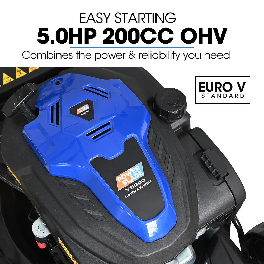 PowerBlade 20" 200cc Self-Propelled Lawn Mower, 7 Height, Steel Deck, OHV 4-Stroke Petrol - Image 3