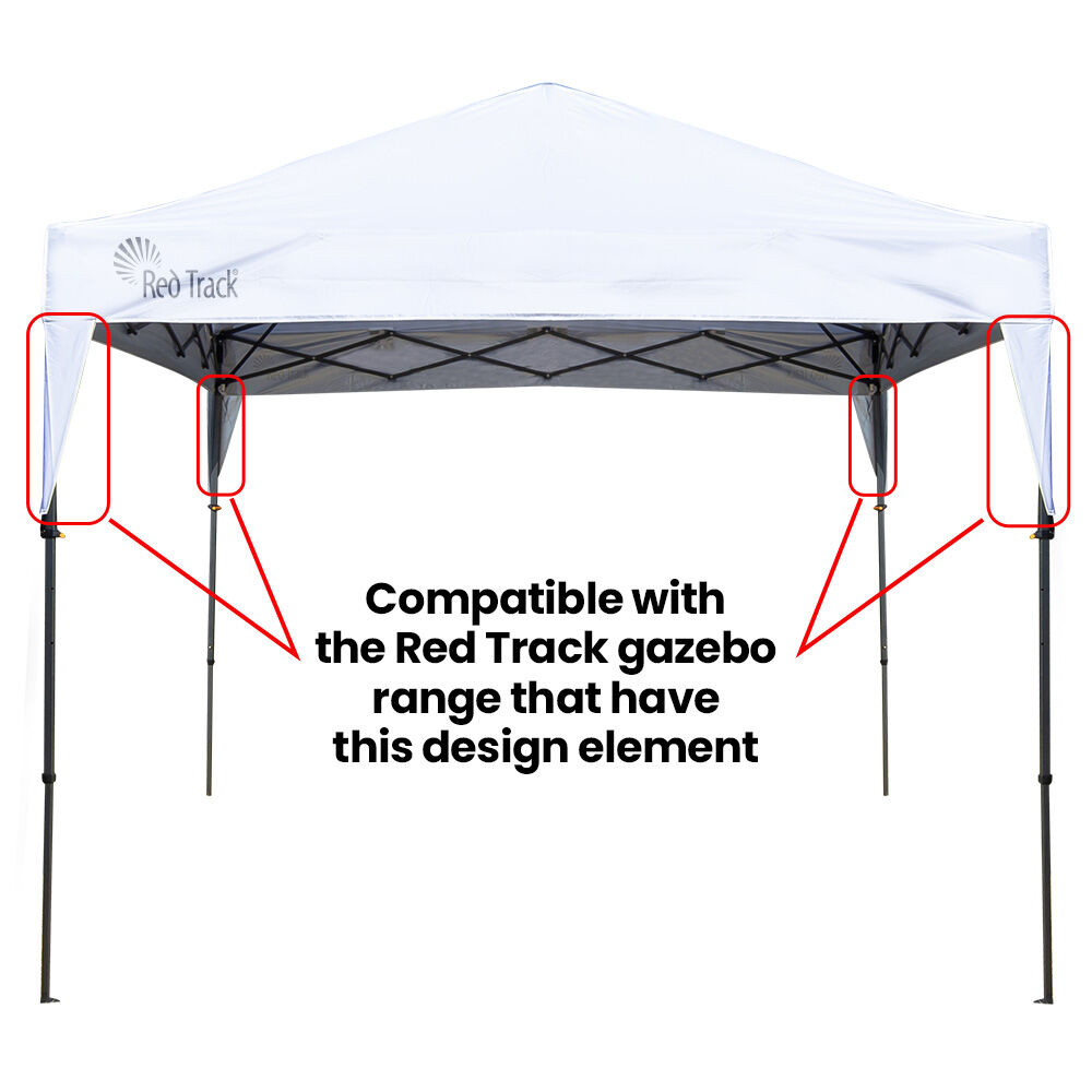RED TRACK 3x Side Walls for 3x3m Gazebo - White - Image 4