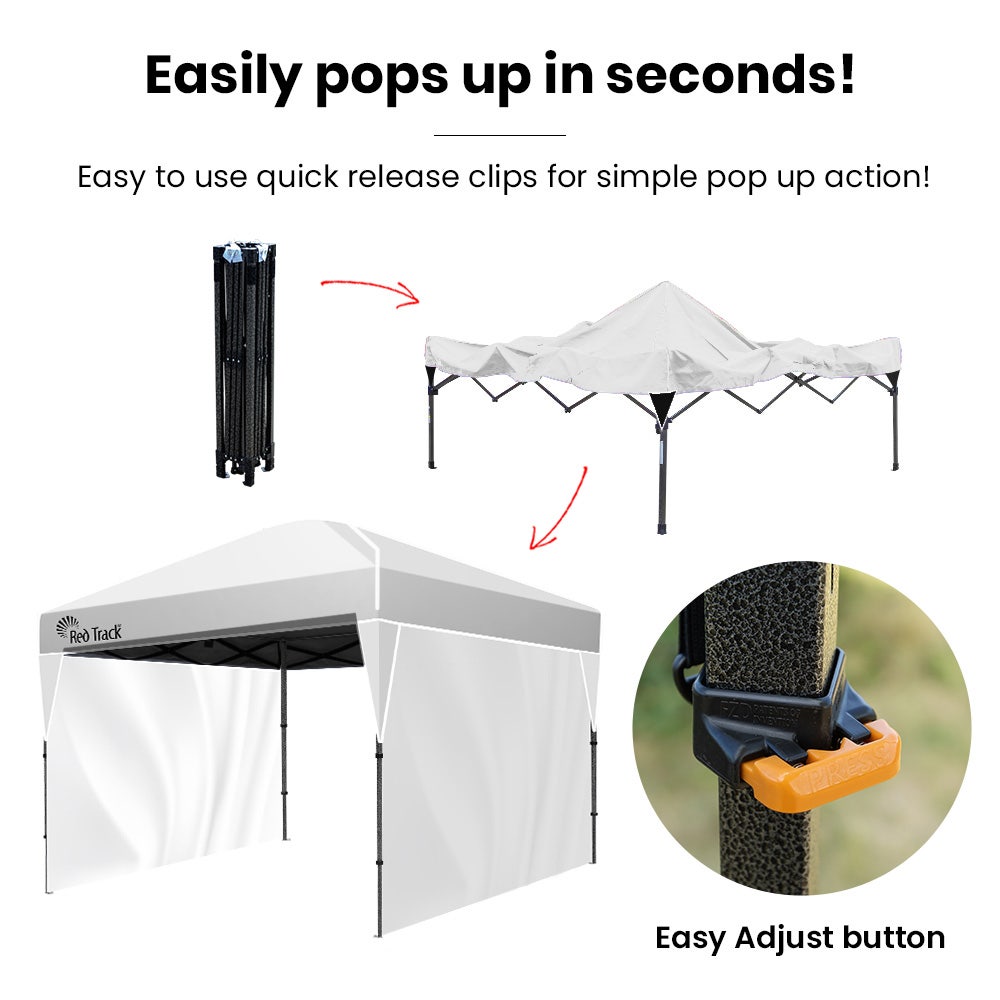 RED TRACK 3.6x2.2m Ultra Compact Folding Gazebo with Walls - White - Image 5