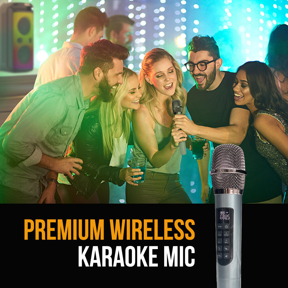 M&B 120W IPX4 Portable Bluetooth Party Speaker with Karaoke Mic - Image 8