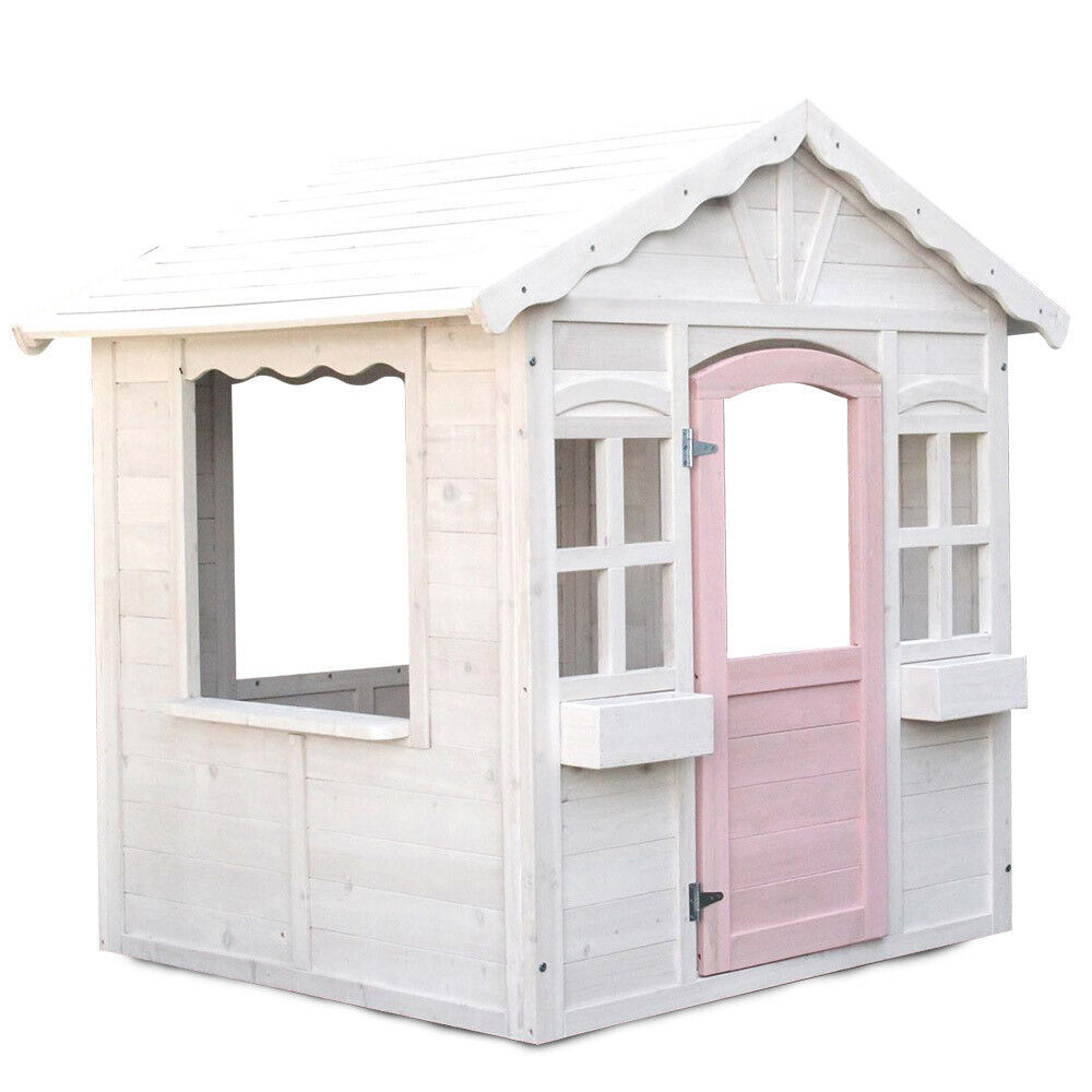 ROVO KIDS Cubby House - Wooden Outdoor DIY Timber Cottage Style Playhouse for Children