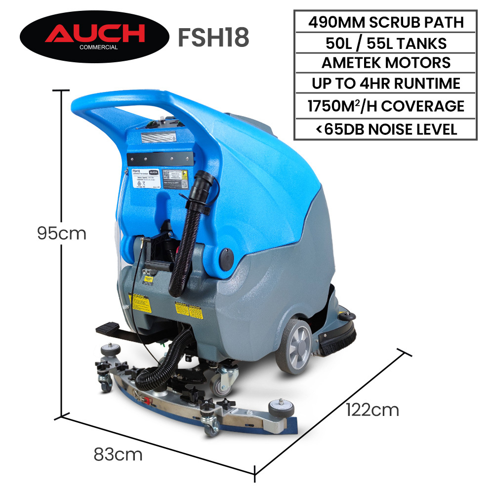 Auch FSH18 Commercial Battery Powered Floor Scrubber Dryer - Image 2