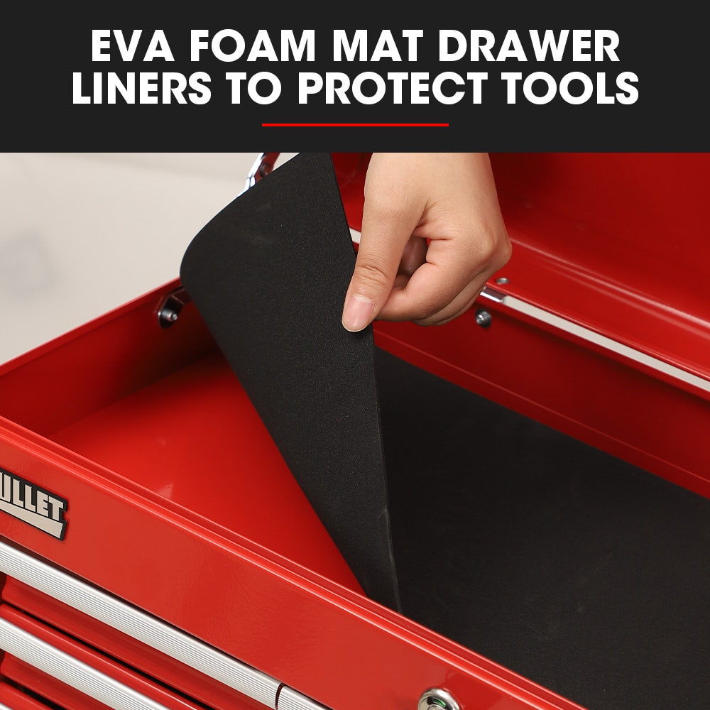 Bullet Pro 9-Drawer Mechanic Tool Chest Cabinet Set - Red - Image 9