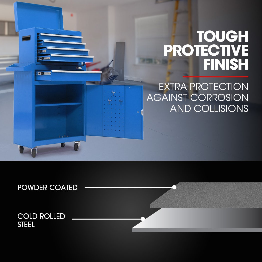 Bullet Pro 5-Drawer Tool Box Cabinet Storage Set - Blue - Image 2