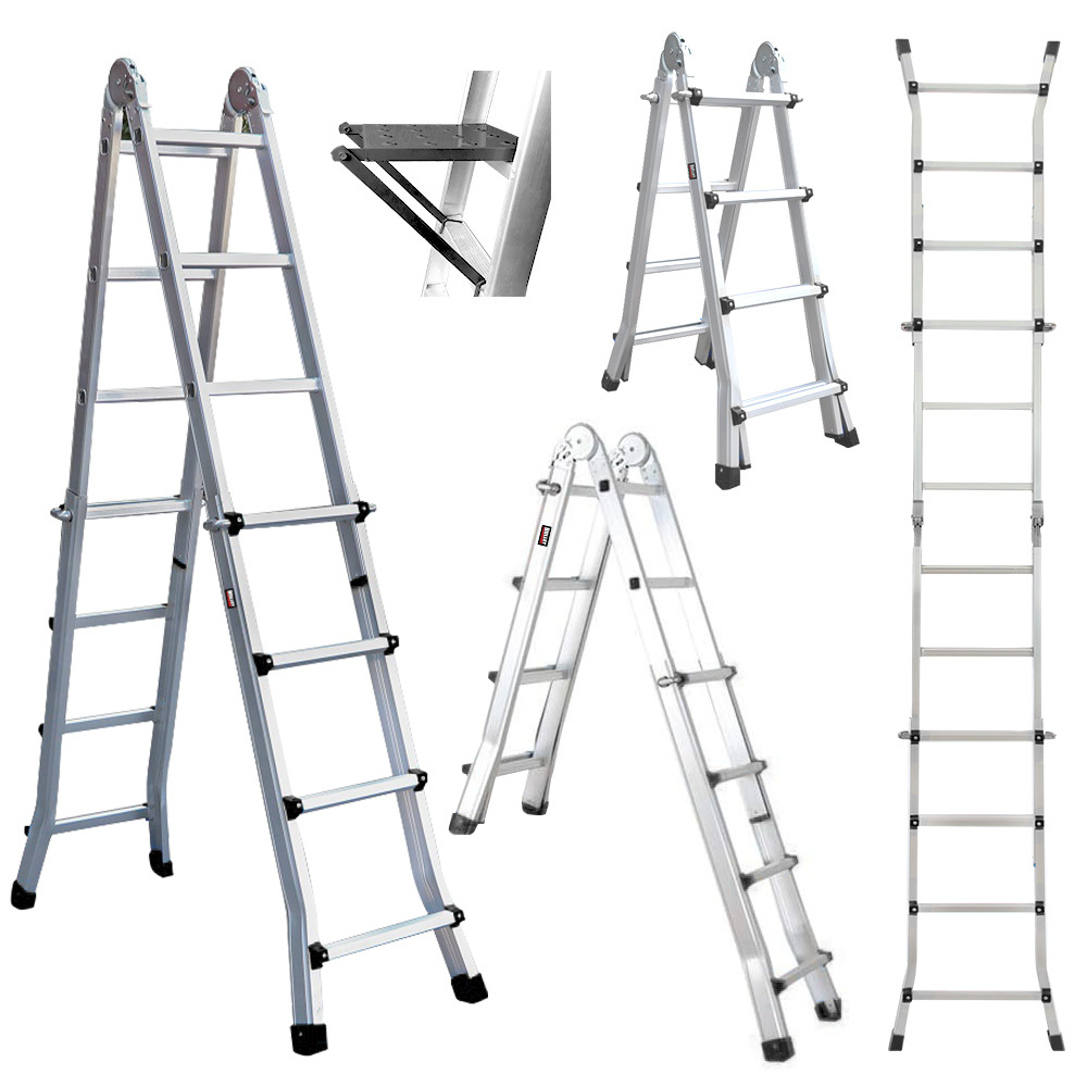 Bullet 4m Folding Aluminium Multipurpose Ladder with Platform