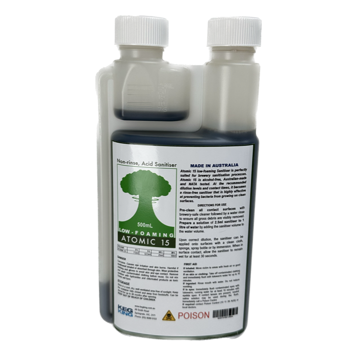 Atomic 15 Low-Foaming Sanitiser (500ml)