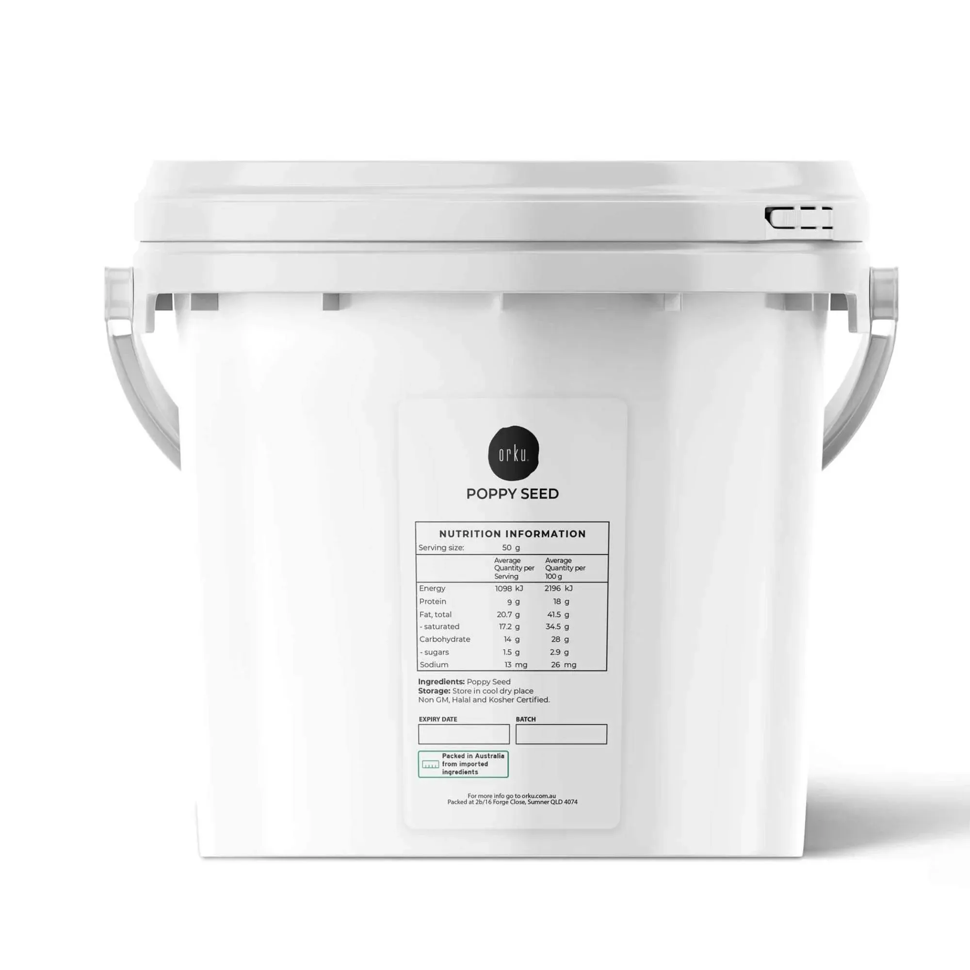 Orku 3.5kg Poppy Seeds Unwashed Bucket - Papaver Somniferum for Baking