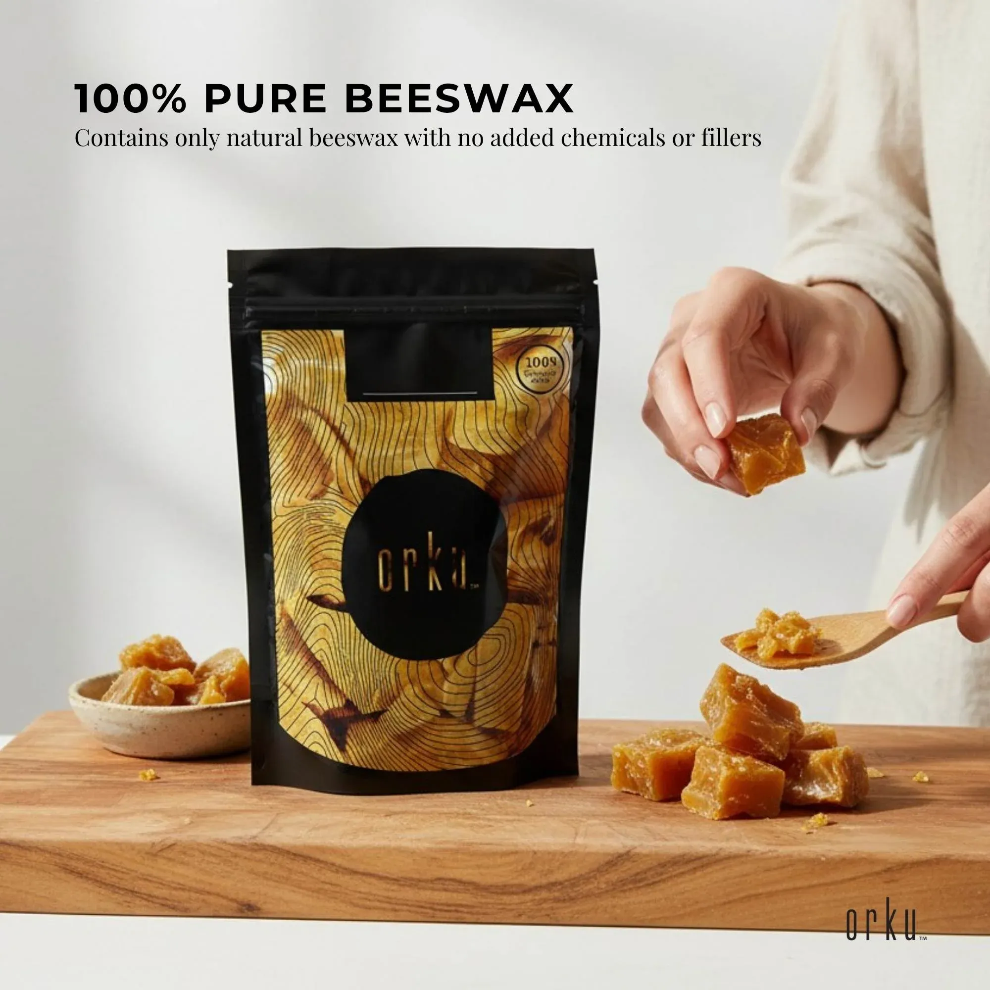 400g Orku Australian Beeswax Chunks - Pure Natural Unrefined Raw - Image 3
