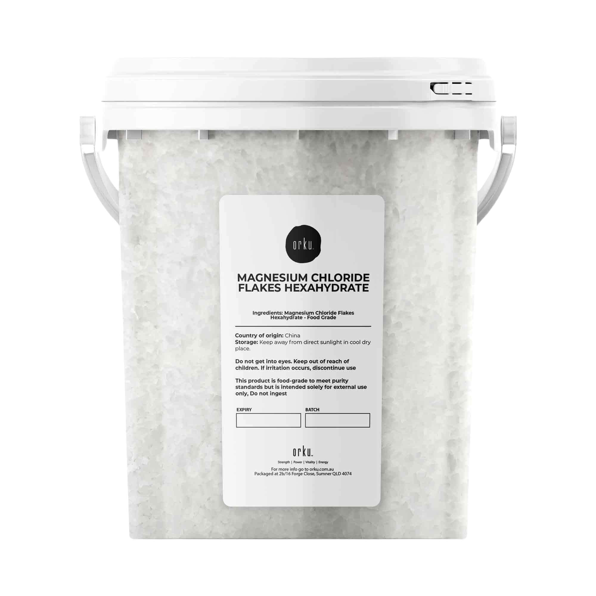 Orku 800g Magnesium Chloride Flakes Hexahydrate Tub - FCC USP Grade Bath Salts