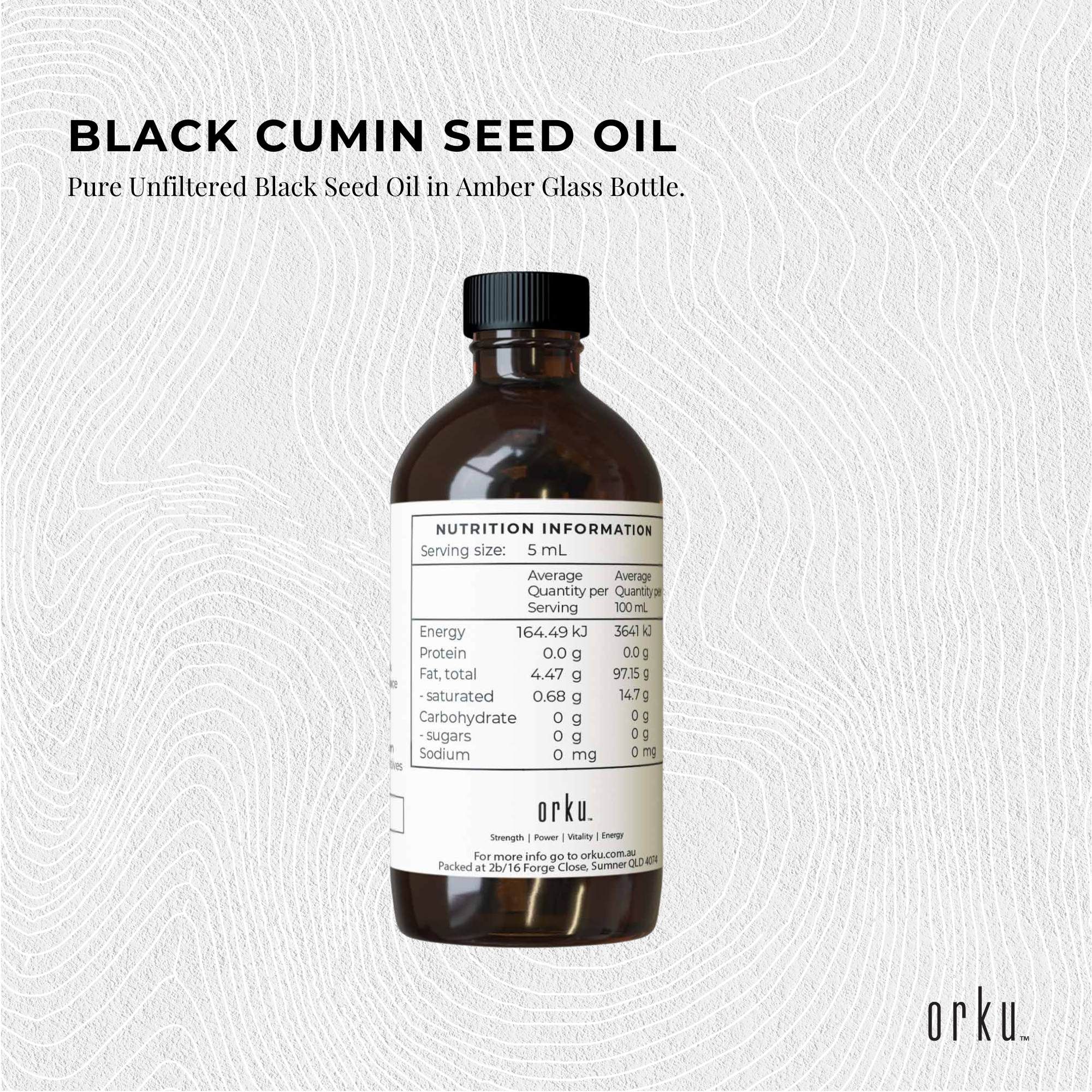 Orku 100ml Pure Black Seed Oil Cold Pressed 100% Ethiopian Nigella Sativa Cumin - Image 3
