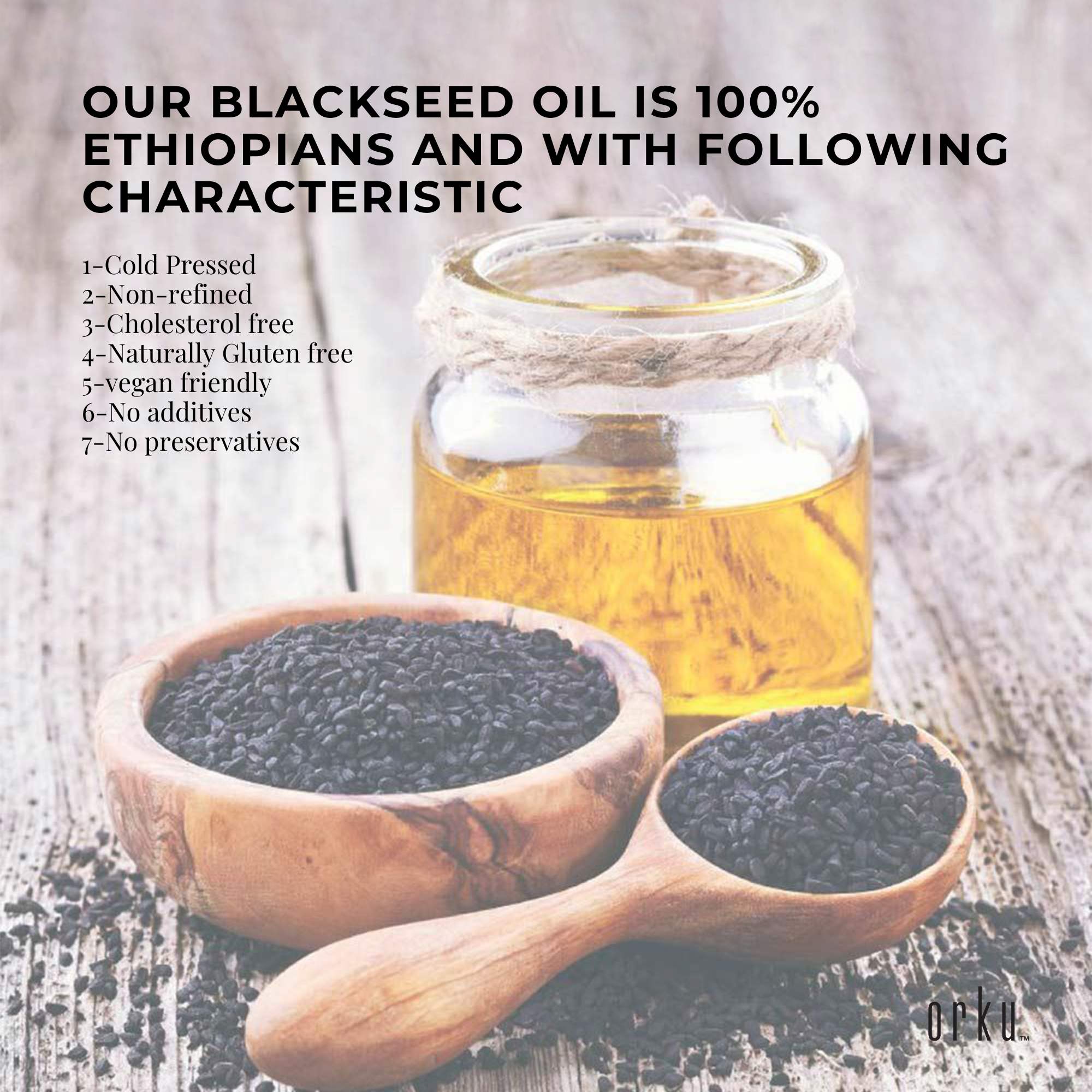 Orku 500ml Pure Black Seed Oil Cold Pressed 100% Ethiopian Nigella Sativa Cumin - Image 6